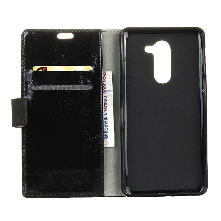 Crazy Horse Leather Wallet Mobile Case for Huawei Honor 6x (2016) - Black-3