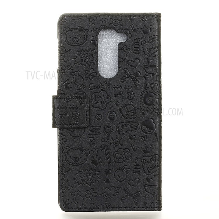 Cartoon Graffiti Leather Stand Wallet Case for Huawei Honor 6x (2016) - Black-2