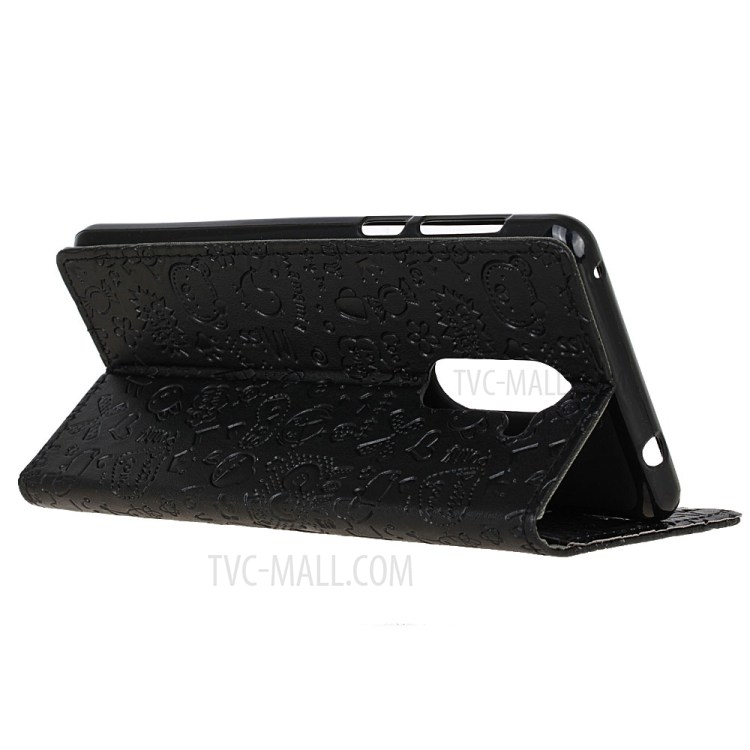 Cartoon Graffiti Leather Stand Wallet Case for Huawei Honor 6x (2016) - Black-5