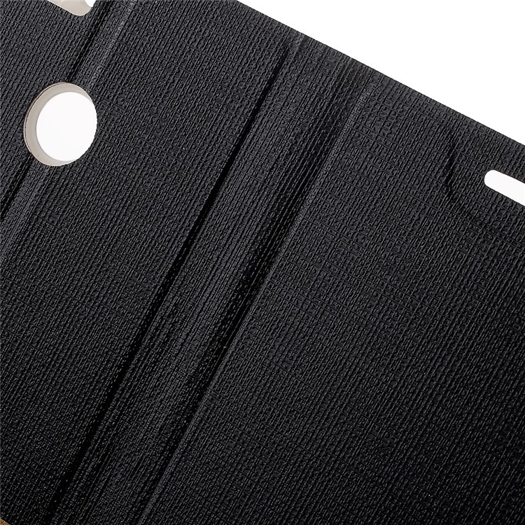 Cross Texture Leather Card Holder Phone Case for Huawei Nova Contrast Color Design - Black-6