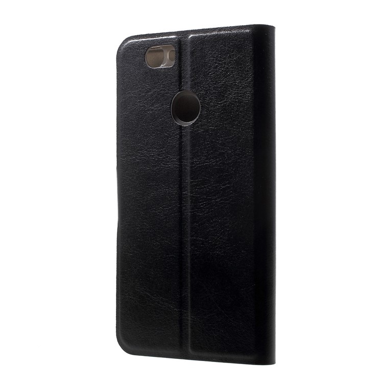 For Huawei nova Crazy Horse Built-in Steel Sheet Leather Case with Stand - Black-2