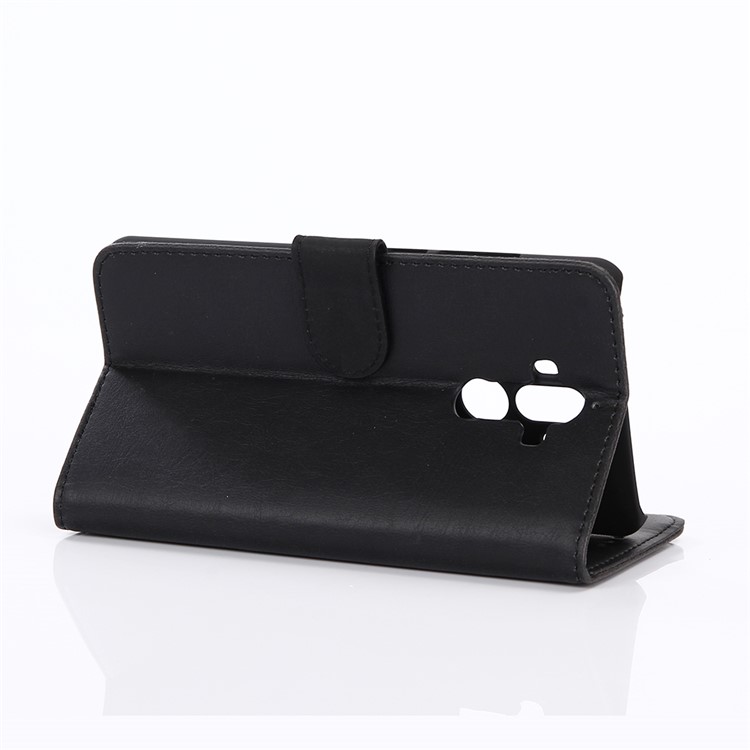 For Huawei Mate 9 Stand Wallet Leather Case Retro Crazy Horse Style - Black-4