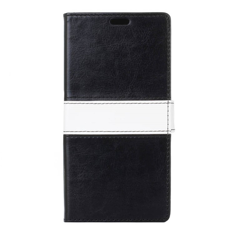 Contrast Color Crazy Horse Leather Wallet Case for Huawei Honor 6x (2016) - Black-1