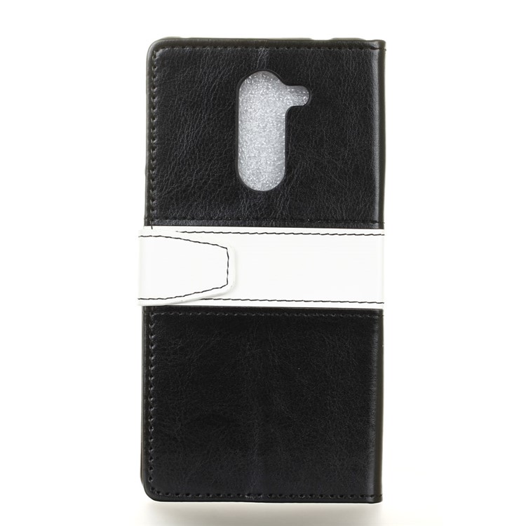 Contrast Color Crazy Horse Leather Wallet Case for Huawei Honor 6x (2016) - Black-2
