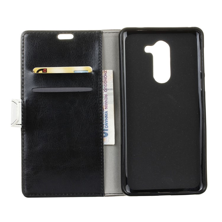 Contrast Color Crazy Horse Leather Wallet Case for Huawei Honor 6x (2016) - Black-3