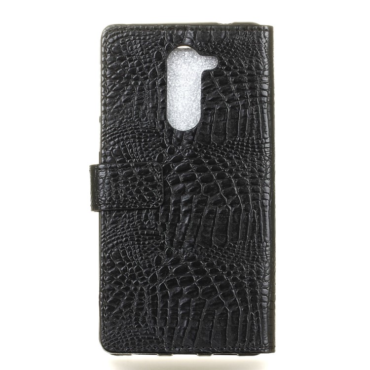 Crocodile Texture Leather Wallet Stand Case for Huawei Honor 6x (2016) - Black-2