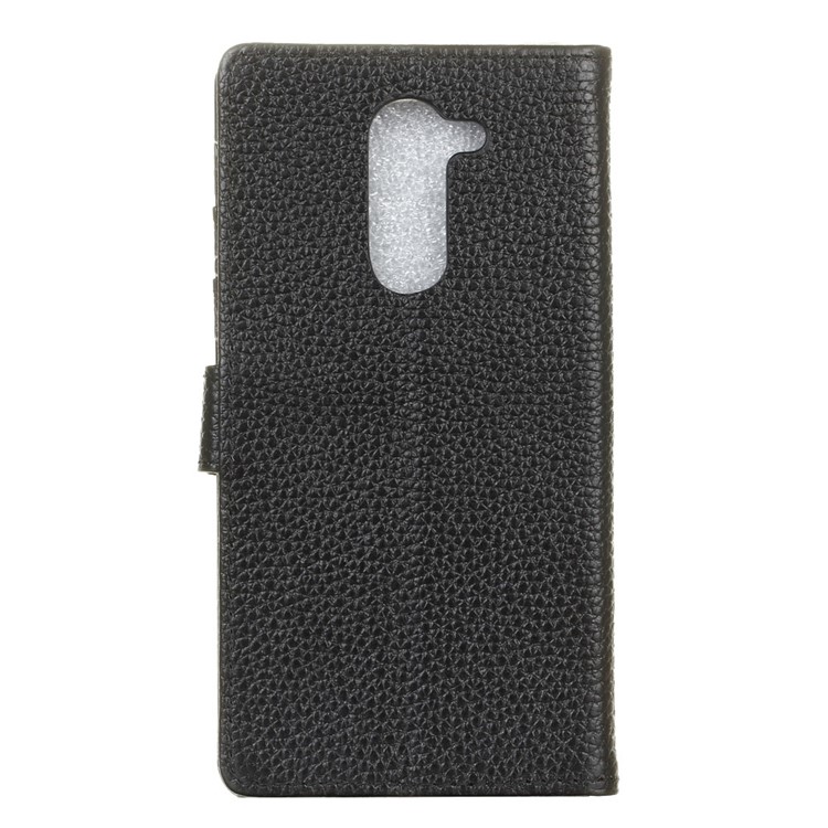 Litchi Texture Genuine Leather Case Wallet for Huawei Honor 6x (2016) - Black-2