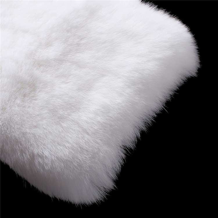 Fluffy Rabbit Fur Diamante PC TPU Phone Cover for Huawei P9 Lite / G9 Lite - White-6