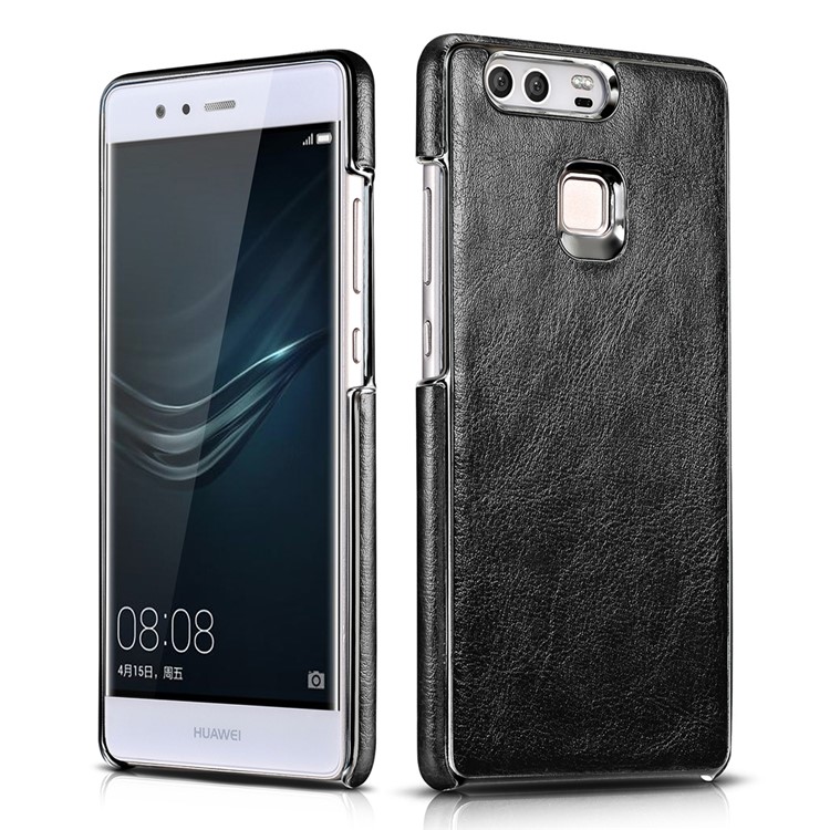XOOMZ Crazy Horse Leather Coated Hard Phone Case for Huawei P9 - Black-1