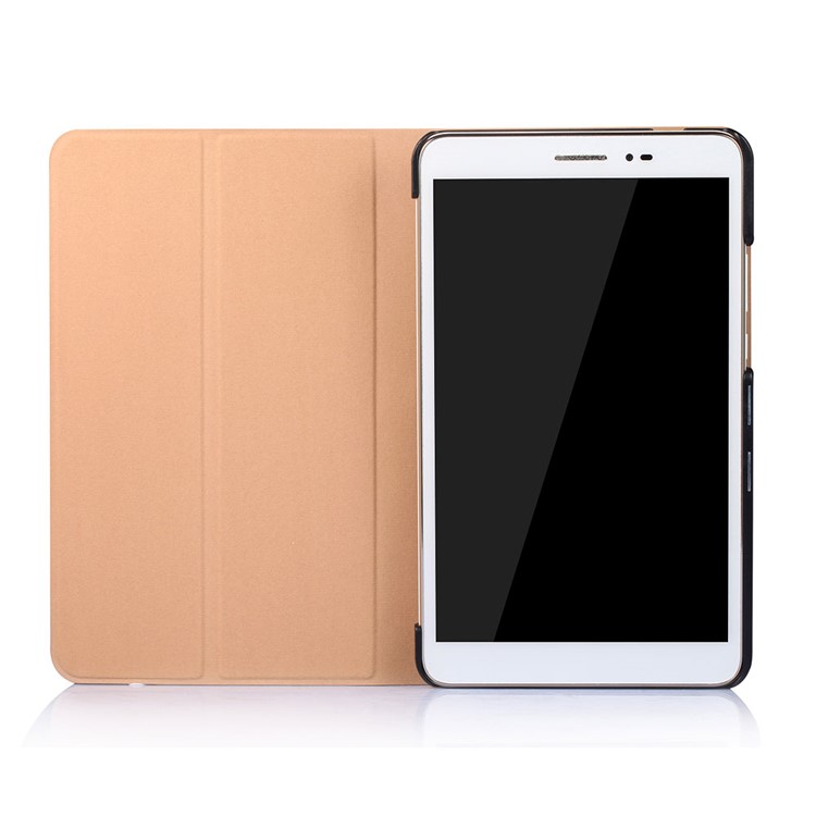 Sand-like Texture Leather Smart Case for Huawei Honor Pad 2 8.0 Inch with Stand - Black-10