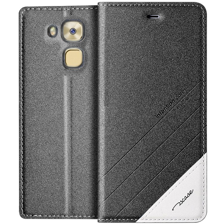 TSCASE Auto-absorbed Leather Case for Huawei Honor 5c / GT3 Sand-like Texture - Grey-1