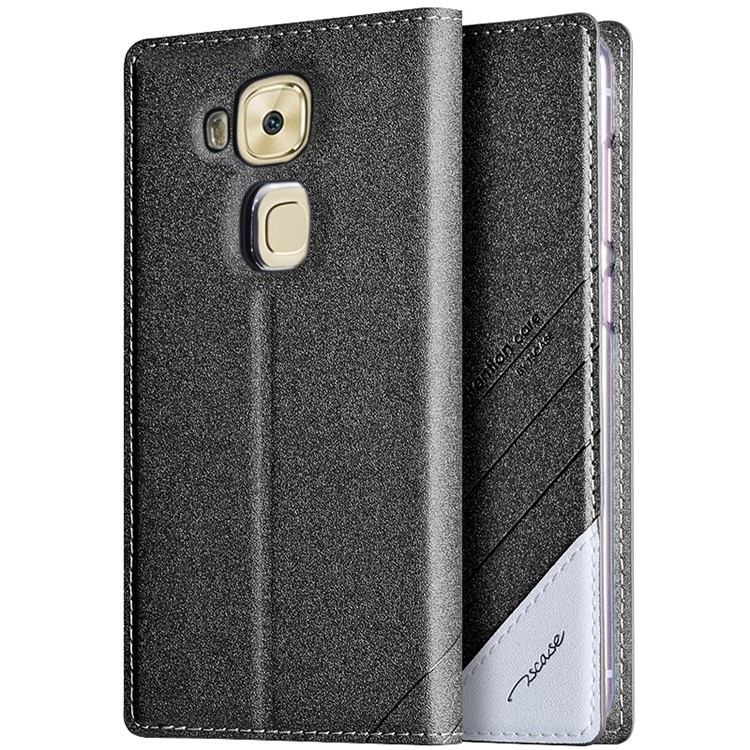 TSCASE Auto-absorbed Leather Case for Huawei Honor 5c / GT3 Sand-like Texture - Grey-2
