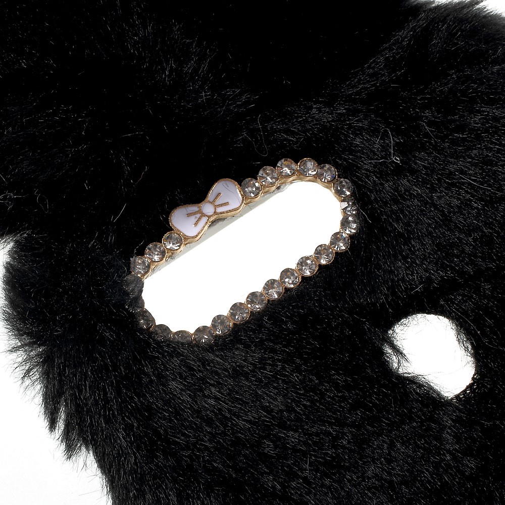 Rabbit Shape Fluffy Warm Fur TPU Stand Case for Huawei Honor 8 - Black-3