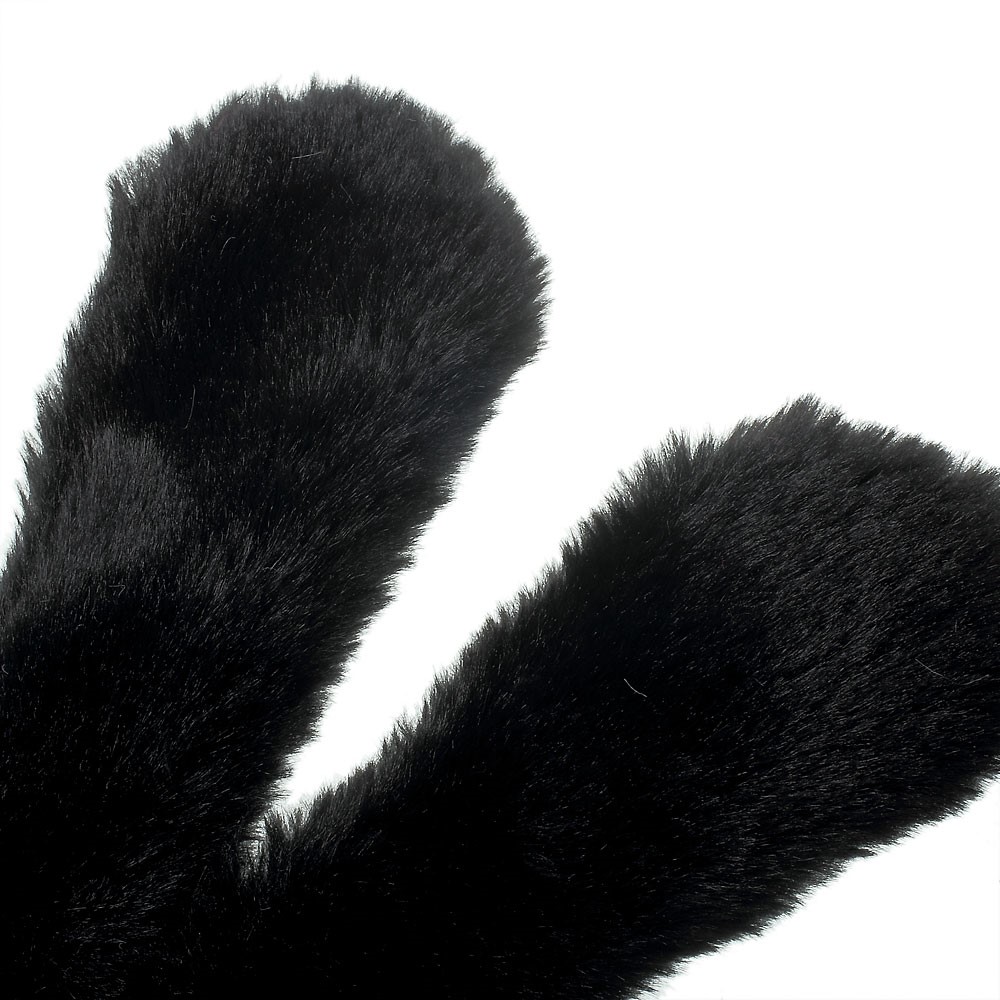 Rabbit Shape Fluffy Warm Fur TPU Stand Case for Huawei Honor 8 - Black-4