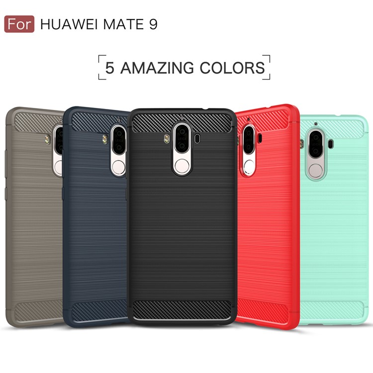 For Huawei Mate 9 Carbon Fiber Brushed TPU Mobile Phone Case Cover - Black-11