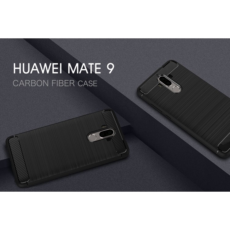 For Huawei Mate 9 Carbon Fiber Brushed TPU Mobile Phone Case Cover - Black-2