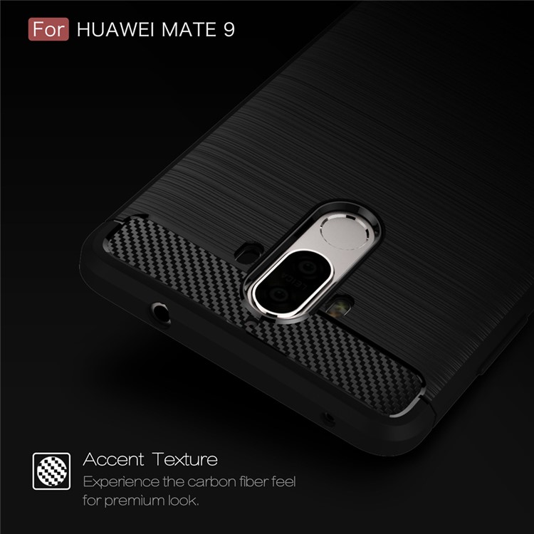 For Huawei Mate 9 Carbon Fiber Brushed TPU Mobile Phone Case Cover - Black-5