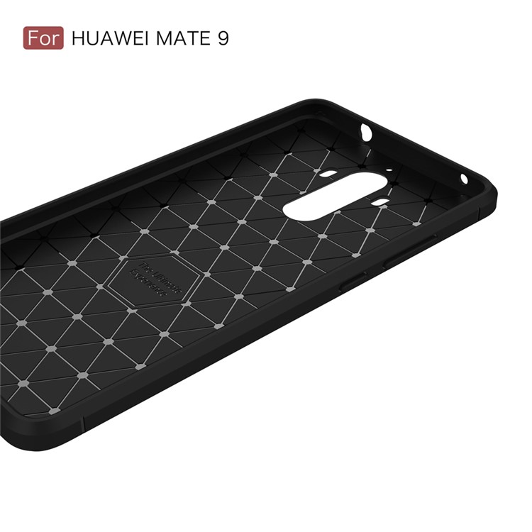 For Huawei Mate 9 Carbon Fiber Brushed TPU Mobile Phone Case Cover - Black-6