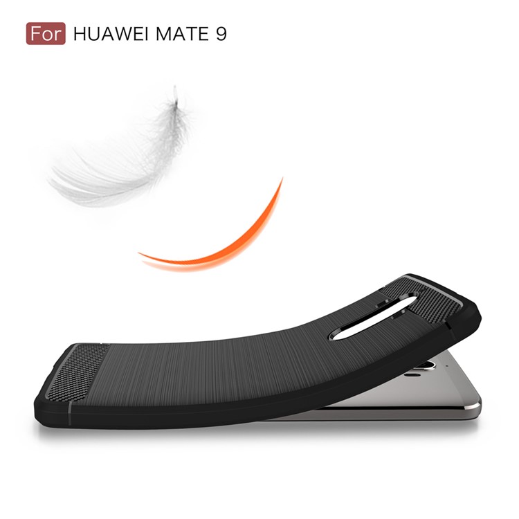 For Huawei Mate 9 Carbon Fiber Brushed TPU Mobile Phone Case Cover - Black-8