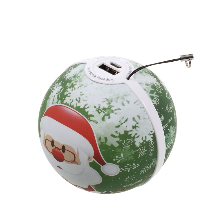 Christmas Multi-purpose Hand Warmer Portable 6000mAh Power Bank for iPhone Samsung - Green-2