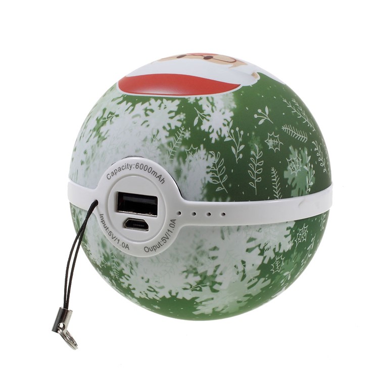 Christmas Multi-purpose Hand Warmer Portable 6000mAh Power Bank for iPhone Samsung - Green-4