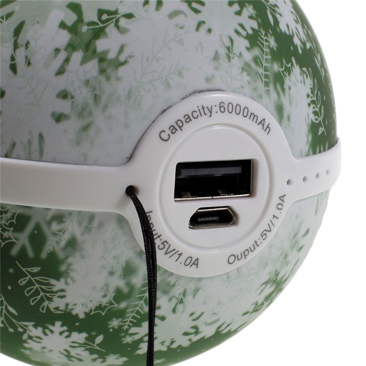 Christmas Multi-purpose Hand Warmer Portable 6000mAh Power Bank for iPhone Samsung - Green-6