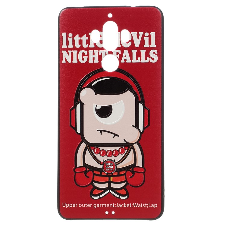 Embossed Pattern TPU Mobile Phone Case for Huawei Mate 9 - Little Devil Night Falls-1