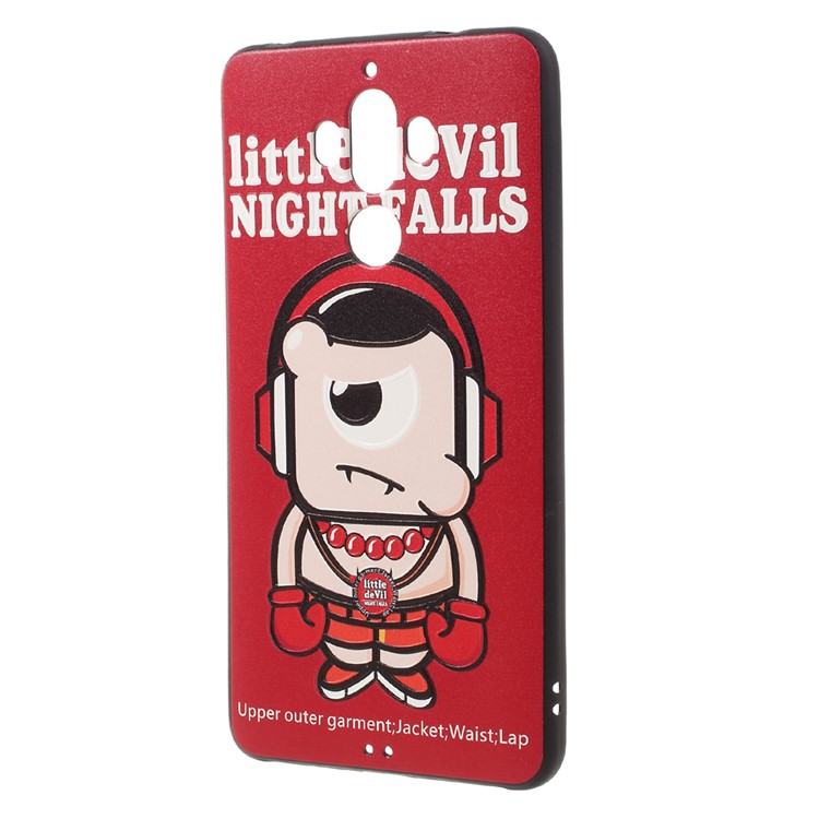 Embossed Pattern TPU Mobile Phone Case for Huawei Mate 9 - Little Devil Night Falls-3