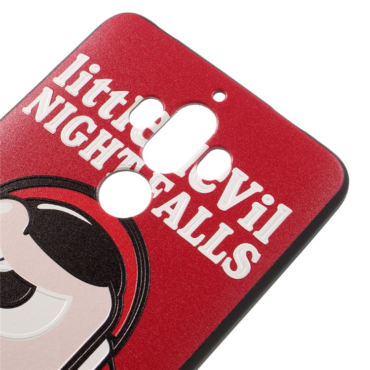 Embossed Pattern TPU Mobile Phone Case for Huawei Mate 9 - Little Devil Night Falls-4