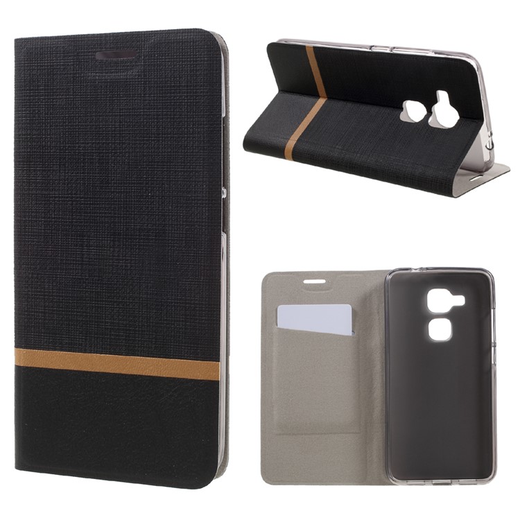 Cross Texture Leather Card Slot Stand Case for Huawei Nova Plus/G9 Plus/Maimang 5 - Black-1