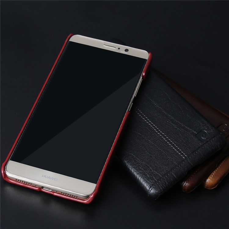 PIERRE CARDIN for Huawei Mate 9 Genuine Leather Coated Hard Mobile Case - Brown-15