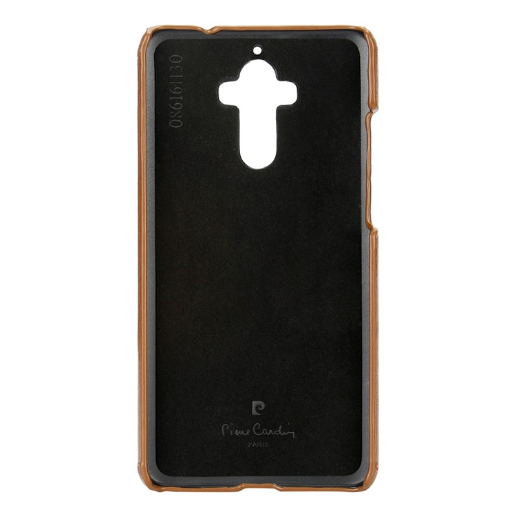 PIERRE CARDIN for Huawei Mate 9 Genuine Leather Coated Hard Mobile Case - Brown-3
