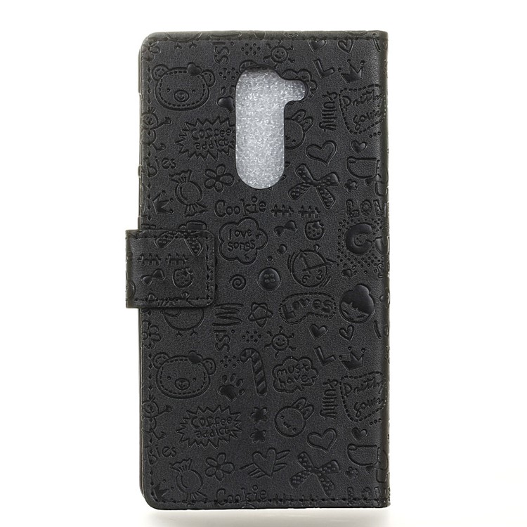 Cartoon Graffiti Wallet Leather Phone Case for Huawei Mate 9 Lite - Black-2