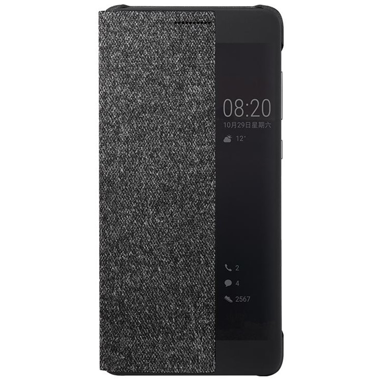 HUAWEI Smart View Window Cloth Skin Folio Phone Case for Huawei Mate 9 Pro / Mate 9 Porsche Design - Dark Grey-1