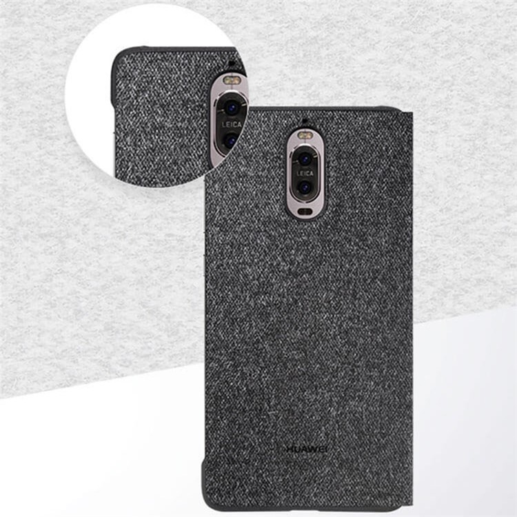 HUAWEI Smart View Window Cloth Skin Folio Phone Case for Huawei Mate 9 Pro / Mate 9 Porsche Design - Dark Grey-4