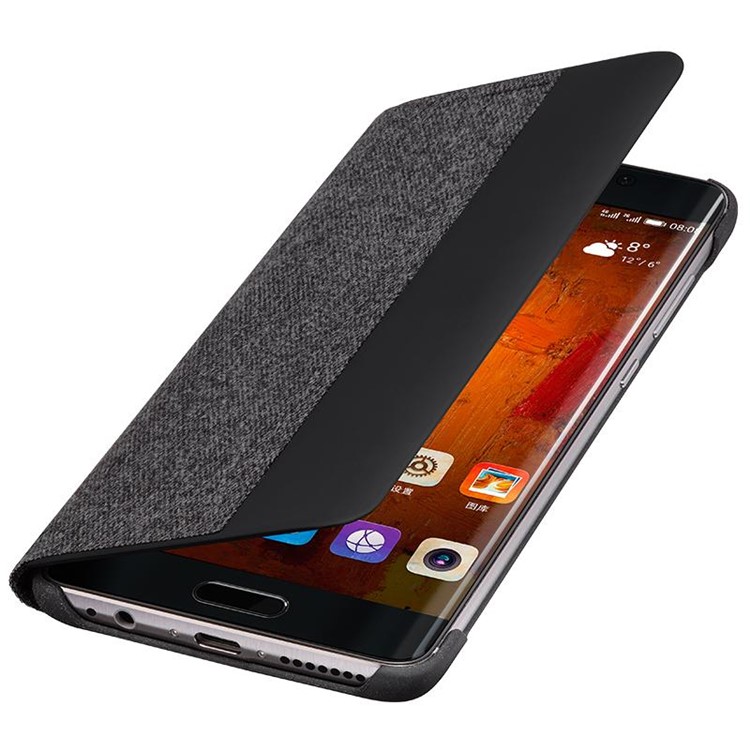 HUAWEI Smart View Window Cloth Skin Folio Phone Case for Huawei Mate 9 Pro / Mate 9 Porsche Design - Dark Grey-6