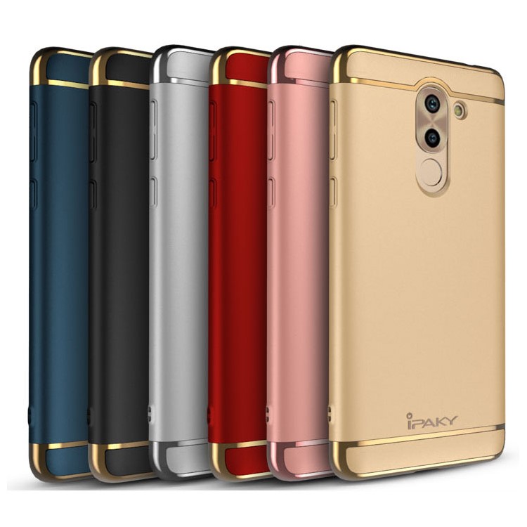 IPAKY 3-Piece Cell Phone Case Plating PC Shell for Huawei Honor 6x (2016) - Black-6
