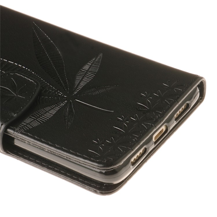 Imprint Maple Leaves Leather Wallet Case for Huawei P9 Lite / G9 Lite - Black-6