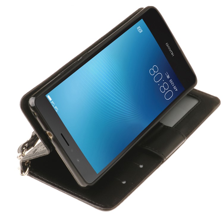 Imprint Maple Leaves Leather Wallet Case for Huawei P9 Lite / G9 Lite - Black-9