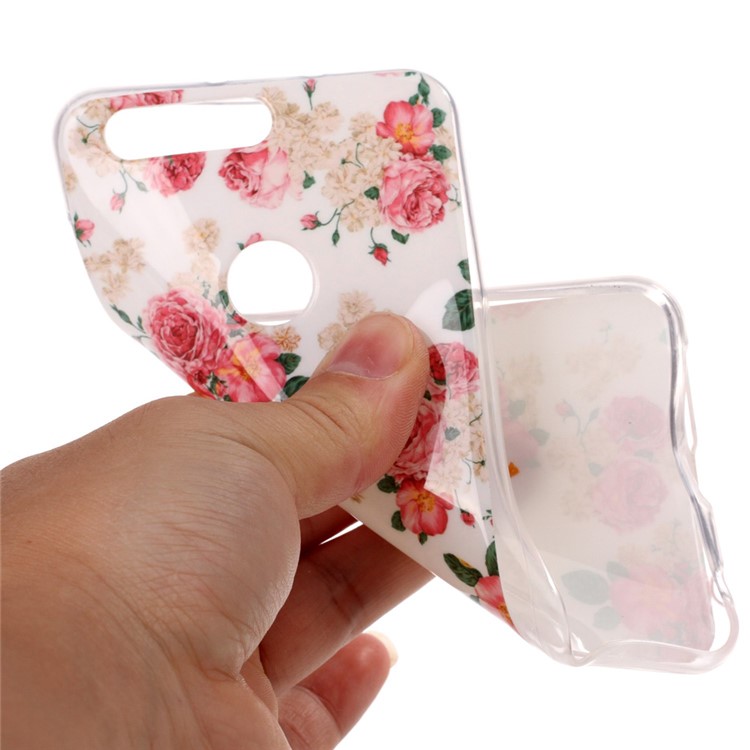 IMD Pattern Cell Phone Case Soft TPU for Huawei Honor 8 - Blooming Peonies-4
