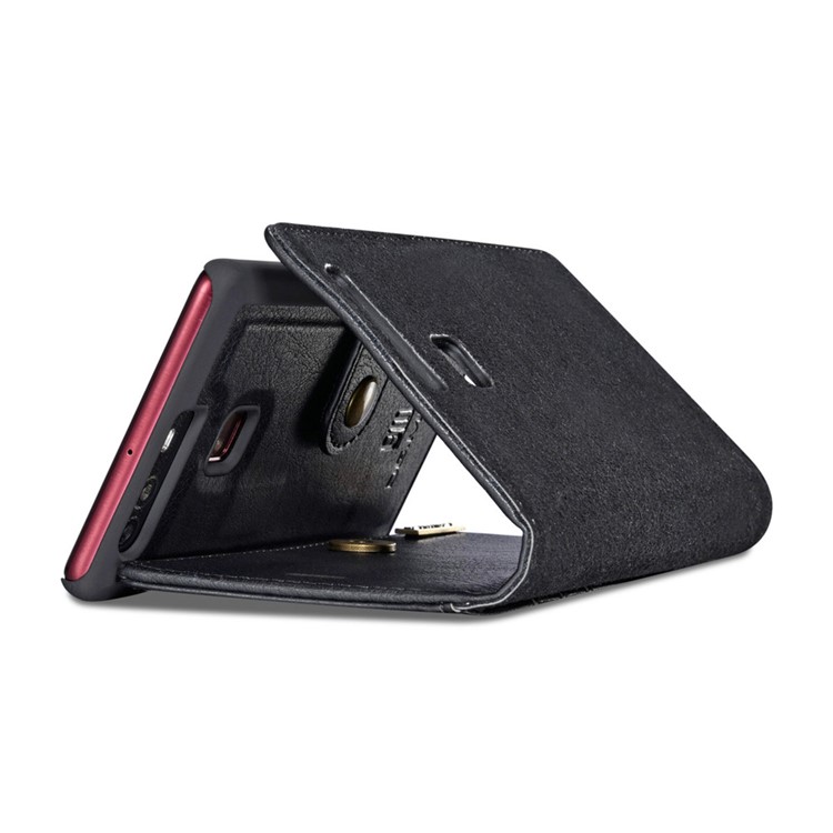 DG.MING 2 in 1 Split Leather Wallet + Removable PC Case for Huawei P9 - Black-15