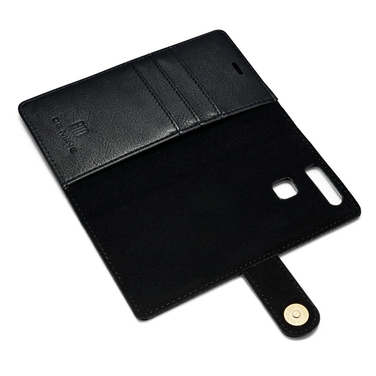 DG.MING 2 in 1 Split Leather Wallet + Removable PC Case for Huawei P9 - Black-6