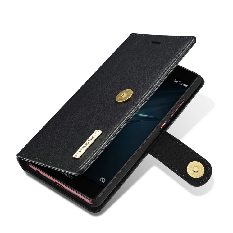 DG.MING 2 in 1 Split Leather Wallet + Removable PC Case for Huawei P9 - Black-9