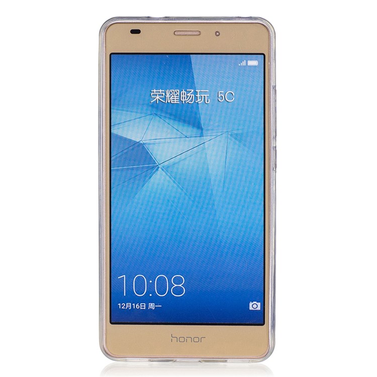Embossed TPU Gel Phone Case for Huawei Honor 5c/GT3/Honor 7 Lite - White Lace Flowers-2