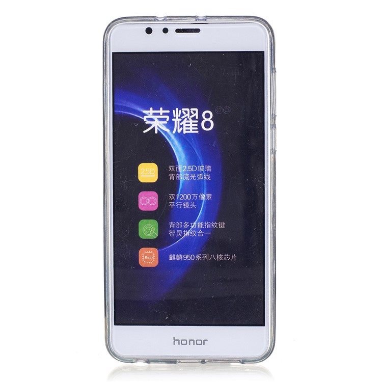 For Huawei Honor 8 Embossed Cell Phone Case - Blue Butterfly-2