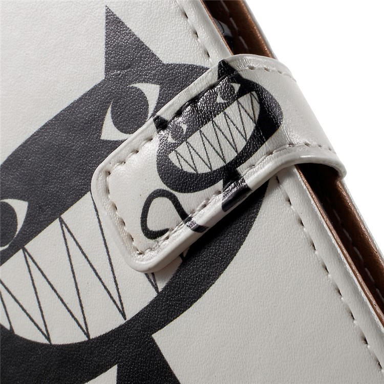 Patterned Folio Leather Wallet Case for Huawei Nova with Stand - Big Mouth Cat-7