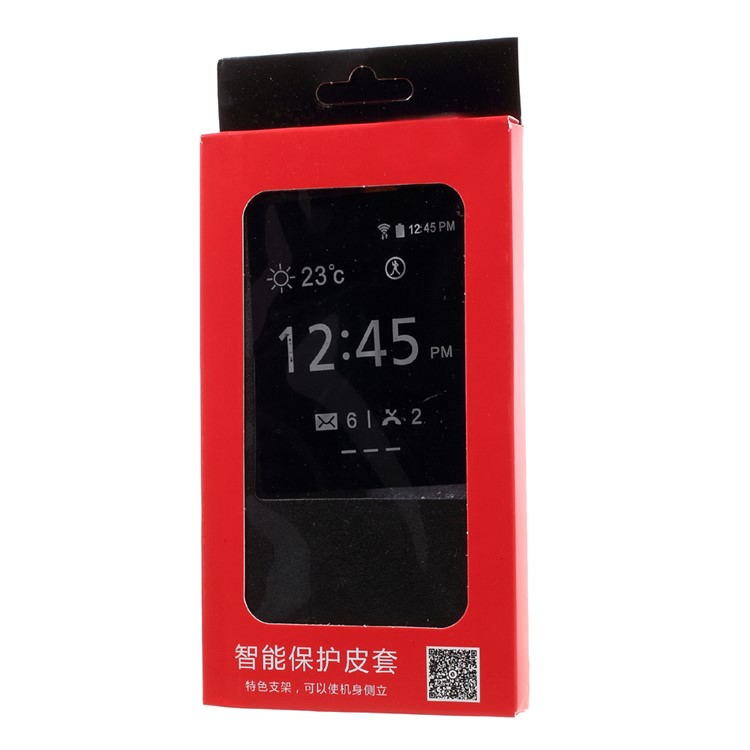 View Window Flip Leather Phone Case for Huawei Mate 9 - Black-10