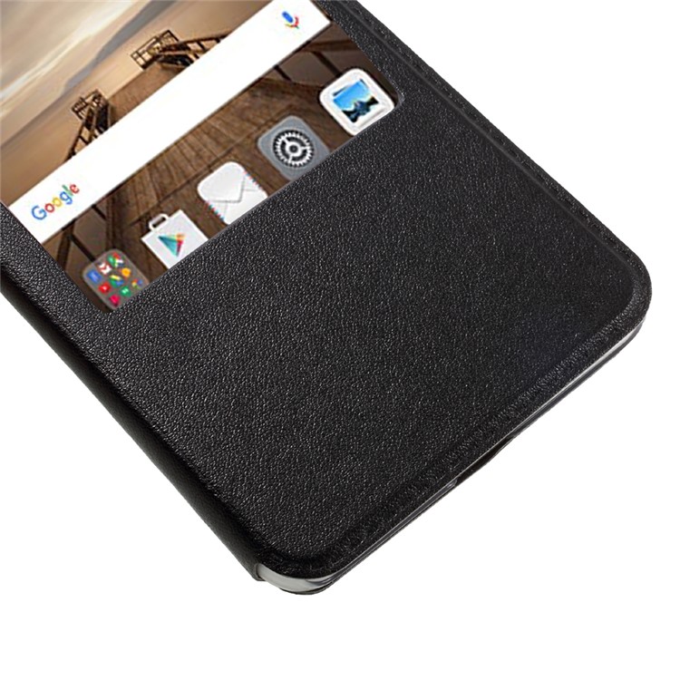 View Window Flip Leather Phone Case for Huawei Mate 9 - Black-7