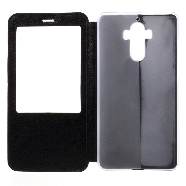 View Window Flip Leather Phone Case for Huawei Mate 9 - Black-9