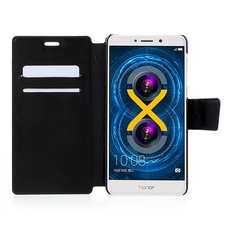Crazy Horse Leather Card Slots Phone Case for Huawei Honor 6x (2016) / Mate 9 Lite - Black-5